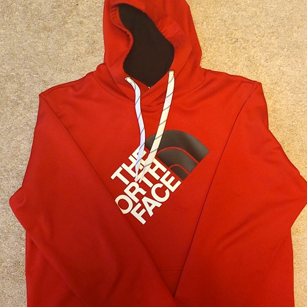 Red & Black North Face Sweater, Large